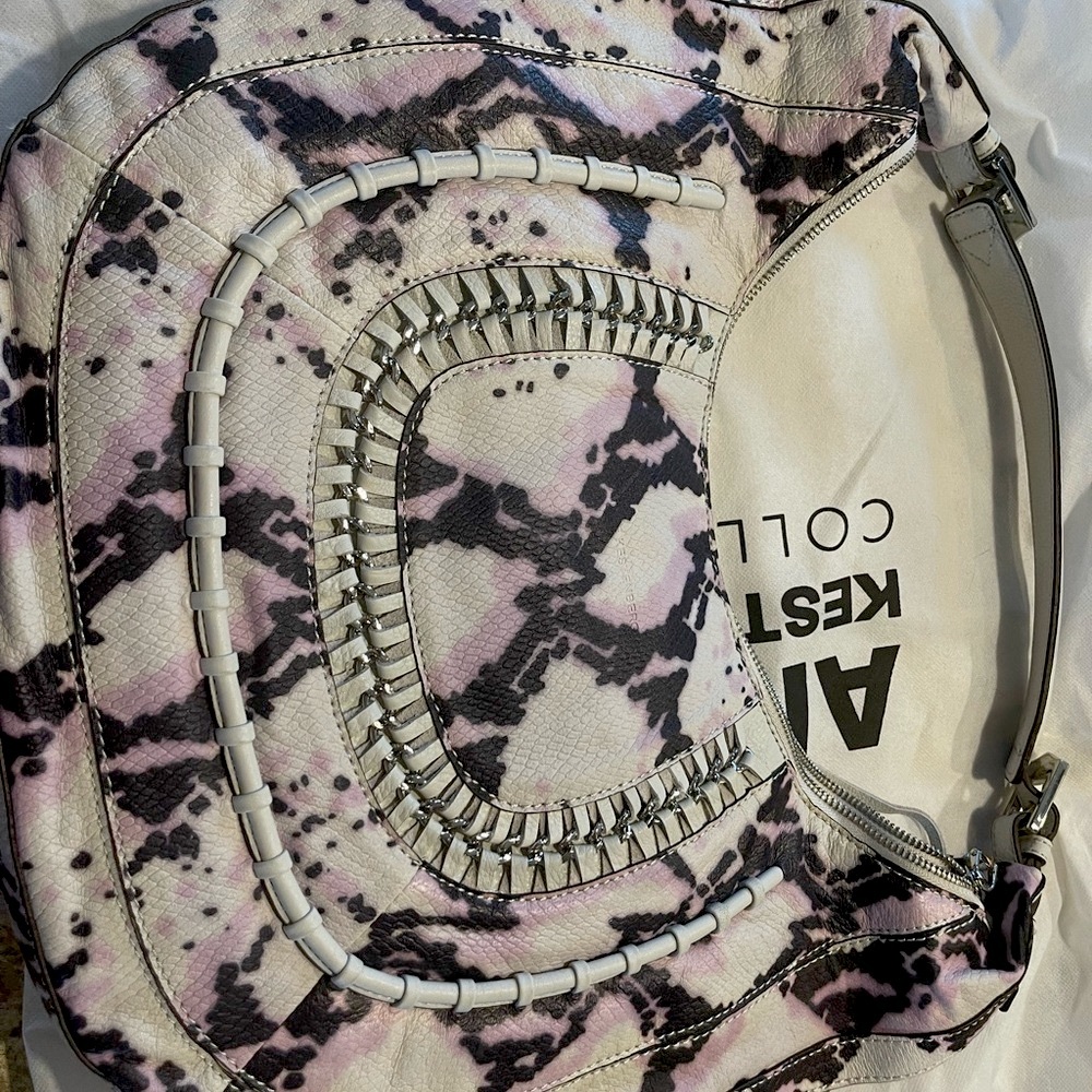 AIMEE KESTENBERG PEBBLE LEATHER HOBO GENNY LAVENDAR SNAKE NEW A275856 ($186)